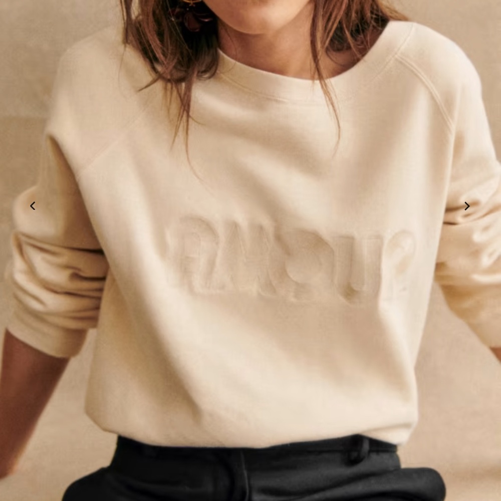 NWT Sézane Amour Sweatshirt - Cream